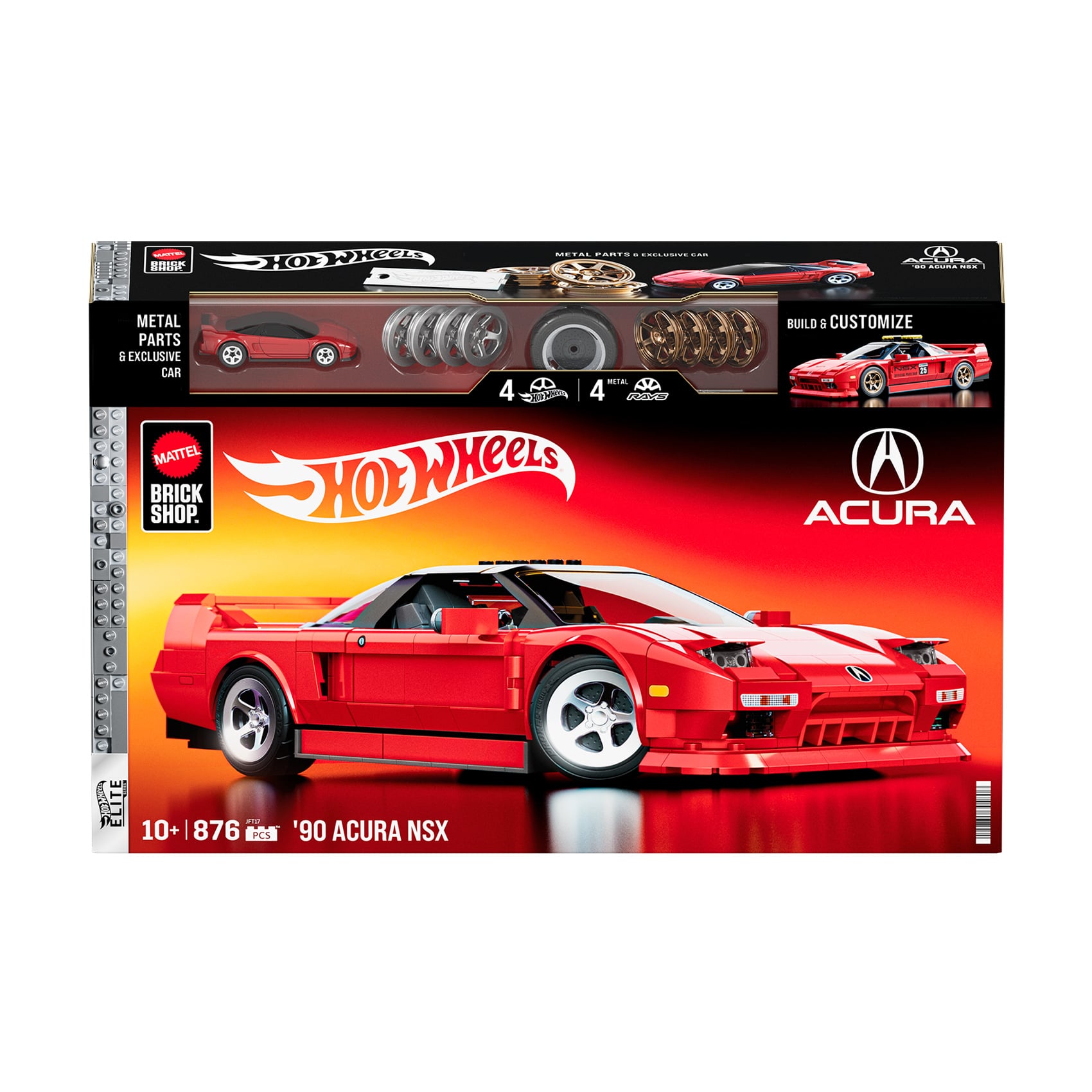 Колекційна машинка-конструктор Hot Wheels Brick Shop Elite Acura, від 10 років, 876 деталей (JFT17)